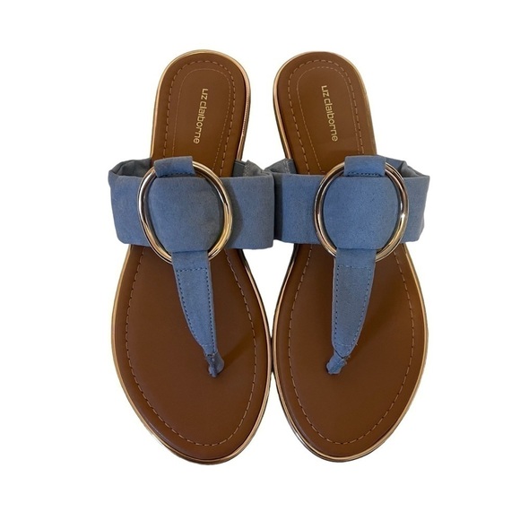 NEW LIZ CLAIBORNE Calayan Dusty Blue Sandals - Picture 3 of 7